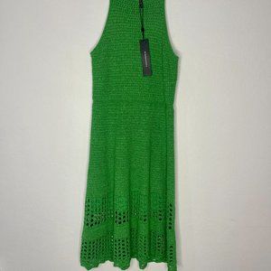 *NEW* BCBGMAXAZRIA Green crochet A-line dress size S